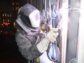 Welding with rope access